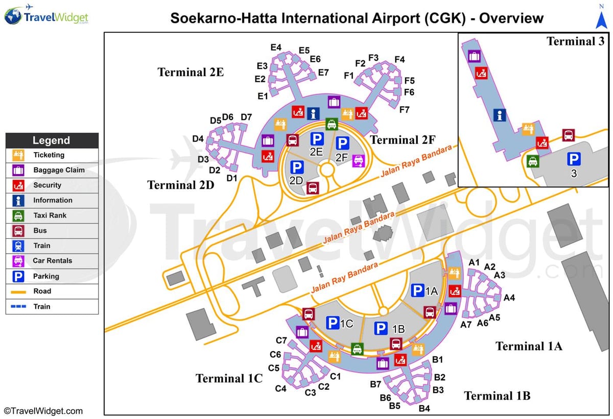 soekarno hatta havaalanı terminal göster
