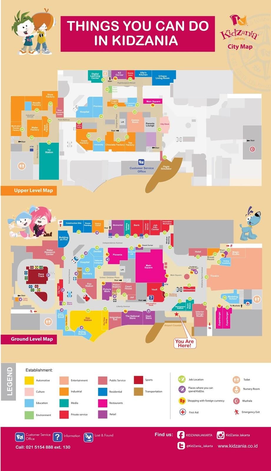 kidzania Jakarta haritası