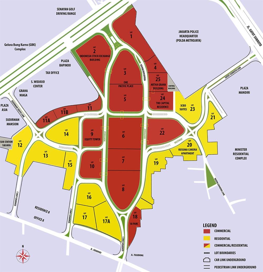 scbd, Jakarta haritası